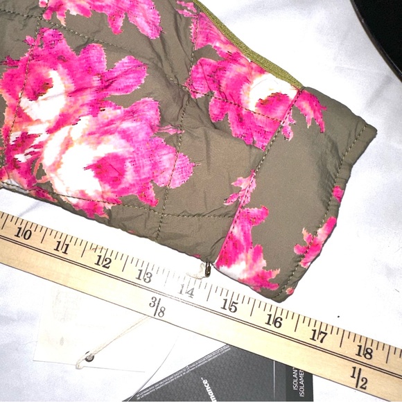 Free People FP Movement Printed Pippa Packable Puffer Jacket Sz S Pink Rose NWT - Picture 15 of 16